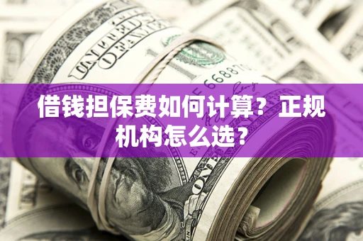 北京借钱担保费如何计算？正规机构怎么选？
