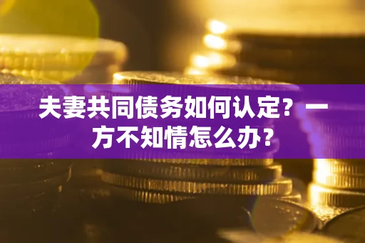 北京夫妻共同债务如何认定？一方不知情怎么办？