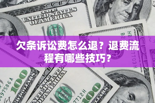 北京欠条诉讼费怎么退？退费流程有哪些技巧？